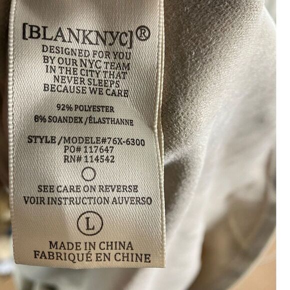 Blank NYC Shacket WMNS L Beige Snap Tied Jacket Longline Faux Suede Flap Pockets - Picture 7 of 14